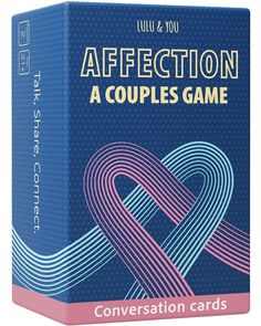 a card game box with the words affection and a couple's name on it