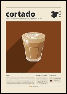 a coffee cup with the word cortado on it