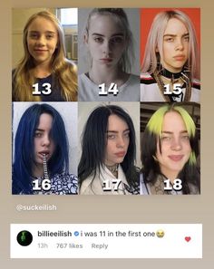 an image of people with different hair colors on their faces and numbers in the middle