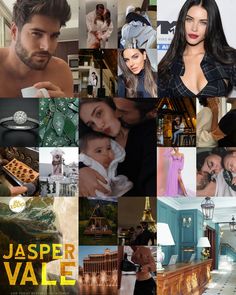 a collage of photos with people in them and the words jasper vale