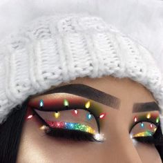 Holiday Eye Makeup, Xmas Makeup, Christmas Eyeshadow, Holiday Eye, Maquillage Yeux Cut Crease, Christmas Eye Makeup, Drag Make-up, Christmas Makeup Look, Holiday Makeup Looks