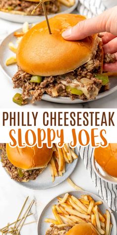 this is an image of a phily cheese steak sloppy joes