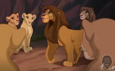 the lion king is surrounded by other lions