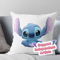 a cute little blue elephant with the words support independent artists on it's chest