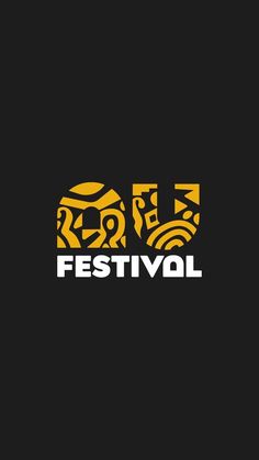 the festival logo is shown in yellow and black colors, with an elephant on it's head