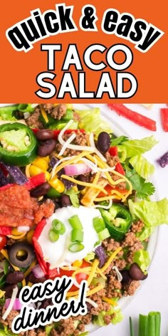 the cover of quick and easy taco salad