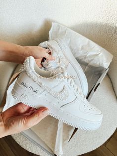 Wedding Bridal Sneaker Personalized Nike Air Force 1s Pearl Wedding Sneakers wedding Bride Shoes Custom Wedding Sneakers for Bride - Etsy Wedding Second Look Sneakers, Wedding Nike Shoes Brides, Wedding Dunks, Bridal Tennis Shoes, Reception Sneakers, Sneakers For Bride, Wedding Tennis Shoes, Wedding Bride Shoes, Wedding Sneakers For Bride