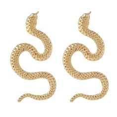 Snake jewelry is one of the most popular trends in fashion today. MeduZa's Snake Earrings are a unique way to show your style with this trendy trend. These earrings come in both gold and silver colors, making them perfect for any occasion! Dragon Earrings, Hoop Earrings Style, Snake Pendant, Snake Jewelry, Snake Earrings, Loop Earrings, Long Drop Earrings, Animal Earrings, Estilo Punk