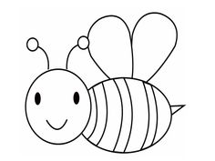 a black and white drawing of a bee with a smile on it's face