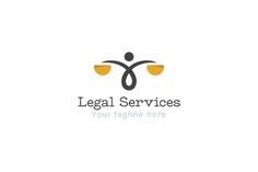 the logo for legal services, which is designed to look like a man holding two scales