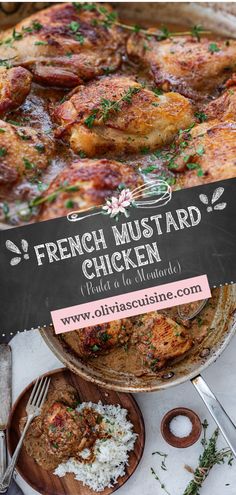 the french mustard chicken is ready to be served