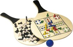 Bat and ball set with chess and ludo games, supplied in a black nylon carry case. Business logo printed and personalized beach gear for corporate promotional event, meeting or conference.    #promotional #beachgear #beachball #beachbat #promoitem #corporategift #promogift #giftidea #merchandise #business  #advertising #branding #Australia Personalised Wooden Gifts, Holiday Club, Wooden Gift Boxes, Chess Game