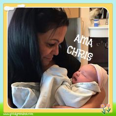 a woman holding a baby in her arms with the caption ama christ above it