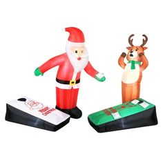 inflatable christmas decorations with santa and reindeer