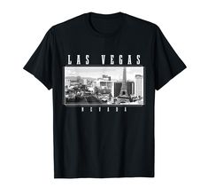 the las vegas skyline in black and white t - shirt with an image of skyscrapers