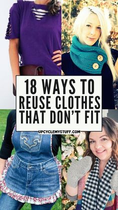 Are you looking to move away from the fast fashion disposable clothing culture? Or do you just need to save money by not spending as much on new clothes all the time? Make do and mend! If you're wondering what to do with old clothes that no longer fit, check out these clever clothing upcycling projects! Make new pieces using old jeans and old sweaters and repair and rewear those clothes you still love in a clever way! For more upcycled fashion projects visit upcyclemystuff.com now. Upcycle Clothes Refashioning, Refashion Clothes Upcycling, How To Upcycle Clothes, Old Clothes Diy, Creative Upcycling, Reuse Clothes, Recycle Old Clothes, Clothing Upcycle