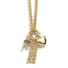 Showcase your Jacksonville Jaguars pride with this charming necklace from WEAR by Erin Andrews. With an adjustable chain and a lobster clasp closure, this necklace offers a comfortable and secure fit. The charm, measuring approximately 1.5" x 1" x .75", features enameled details and embossed graphics, adding a touch of elegance to your game-day attire. Adjustable Necklace With Removable Charms For Everyday, Adjustable Heart Charm Necklace, Charm Necklaces With Adjustable Chain For Personalized Gifts, Adjustable Charm Necklace For Personalized Gift, Embossed Graphics, Erin Andrews, Jacksonville Jaguars, Lobster Clasp, Charm Necklace