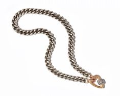 The “petite” sibling chain to the Mega Curb — as solid and beautiful as the Mega but a bit smaller—this one in solid, weighty gold. Works beautifully with all the locks (besides the Babylock, Boltlock, Boomerang Lock, Crosslock, and Starlock). Sterling Silver Chain with Silver or 14k Gold Loops The links each measure about .4in X .4in, with a width of 9.5 mm, and thickness of 3 mm. If you would like any chain shorter or longer, please email us at info@marlaaaron.com, and we are happy to do a custom order. #MARLAAARONJEWELRY #LOCKITON #MINIMEGACURB Marla Aaron, 1000 Gifts, Chain Lock, Gold Link Bracelet, Charm Holder, Curb Chain Necklace, Chunky Jewelry, Jewelry Essentials, Choker Style