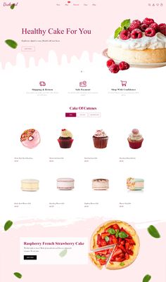 the website is designed to look like it has many different desserts on top of it