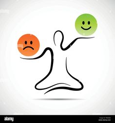 an image of two people with different emotions on white background - stock image