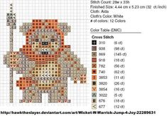 a cross stitch pattern with an image of a monkey holding a stick and wearing a hat