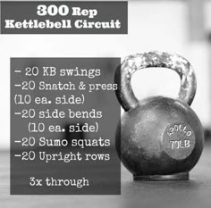 kettlebell circuit with instructions for how to use the kettlebell workouts and exercises