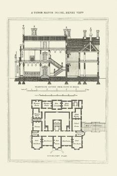 an old house with two floors and three stories, including the first floor plan for it