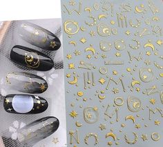 Our brand new and beautiful nail stickers are made for your quick and pretty manicure within a couple of minutes! Size: 150 mm x 80 mm Package: 1 sheet Shipping (1) Item will be shipped within 1 business days after payment clears. (2) Free US Standard Shipping without The Tracking Number. It normally takes 4-6 workdays, 4-11 workdays sometimes. (3) Shipping with the Tracking Number Costs $3.50, It takes 3-5 workdays. Please choose First-Class Mail if you need the Tracking Number. (4) International items will be shipped via USPS First-Class International Mail without the Tracking Number. It normally takes 2-4 weeks. Service & Return (1) Please contact me with message If you have any questions or there are any problems with the item you received. (2) Refund or resend a new one -- Your Choice Moon Stars Nail Art, Gold Moon Nail Art, Star Sticker Nails, Star Decal Nails, Blue Moon And Stars Nail Art, Galaxy Nail Art, Pretty Manicures, Galaxy Nails, Nail Art Stickers