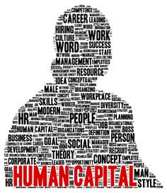 the word human capital is shown in red and black