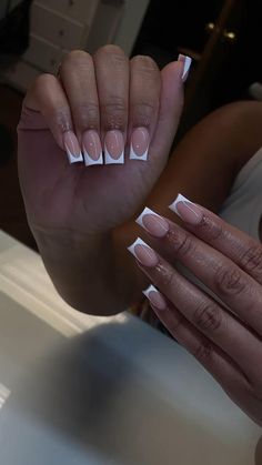 🤍💍🤍💍 Simple Shortie Acrylic French Tip Nails🤍💍🤍💍 (There is a link that leads straight to an amazon link for press-on nails that are similar) Acrylic French Tip Nails, Acrylic French Tip, Homecoming Nails Acrylic Black, Nails Acrylic Black, Acrylic French, Acrylic Toe Nails, Nails Acrylic Coffin, Girly Acrylic, Homecoming Nails Acrylic