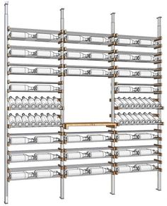 a large metal rack with lots of shelves