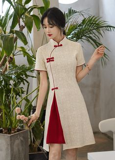 Chinese Dress Cheongsam, Chinese Cheongsam Dress, Cheongsam Modern, Modern Qipao, Gaun Fashion, White Chic, Cheongsam Dress, Vintage Short, Vestidos Vintage