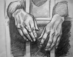 a drawing of two hands holding each other's hand in front of a mirror