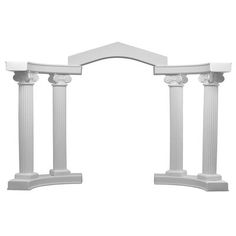 an arch with two columns and three pillars