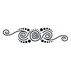 an ornamental design with swirls and dots