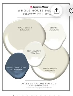 some white paint colors with different shades