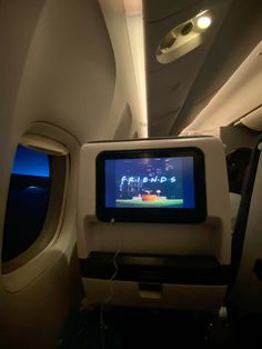 an airplane with the entertainment system on it