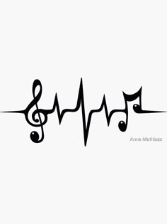 musical notes are depicted in the shape of a heart and treble clefs