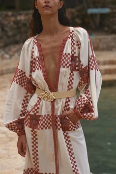 Diosa Geométrica Dress - Summer Vacation ‘24 | Johanna Ortiz Joanna Ortiz, Morocco Trip, Vacation Wardrobe, Current Fashion, Cotton Maxi, Maxi Dress Cotton, Long Puff Sleeves, Trip Ideas