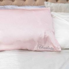 If you're looking to treat a friend (or yourself!) to a little something special, look no further than this embroidered 100% Mulberry Silk pillowcase. The perfect accessory for any self-care routine, silk pillowcases have a range of benefits. Not only are they more hygienic and breathable than standard pillowcases, but they help reduce friction on your hair and skin, protecting them from damage. As cosy as it is luxurious, this pillowcase is guaranteed to take any comfy pillow to the next level. Available in classic white or blush, the elegant simplicity of this design makes it a timeless addition to any room. Plus, the personalised embroidery means it will be a personal asset for years to come. Personalised Embroidery, Comfy Pillow, Silk Pillowcases, Comfy Pillows, Personalized Embroidery, Silk Pillow, Blush And Gold, Silk Pillowcase, Blush Roses