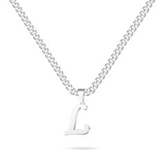 PRICES MAY VARY. CLASSIC INITIAL PENDANT NECKLACE: 20"+2.5" Cuban chain with silver initial pendant necklace, classic women mens initial necklace, perfect length and size to fit any occasions. Silver mens chain necklace makes it different from others, a unique women mens accessories add to jewelry collection. Give you a new fashion style different from other jewelry. MENS CHAIN NECKLACE: Made of high quality material, this silver mens chain initial necklace is with high polish surface and smooth Initial Necklace For Men, Unique Mens Necklace, Mens Silver Chain Necklace, Sliver Necklace, Mens Chain, Initial Necklace Silver, Silver Chain For Men, Unique Women, Jewelry Mens