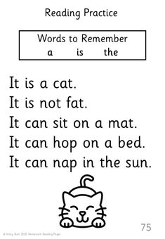 reading practice worksheet for kids to learn how to read the word's