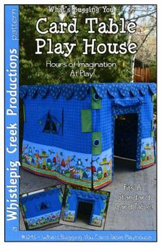 the front cover of a card table play house with instructions to make it for children