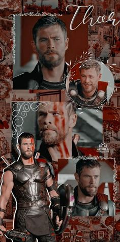 a collage of the characters in thor