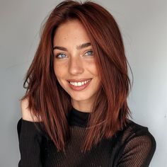 Auburn Hair Dye Ideas, Copper Cola Hair, Red Head Haircut Medium, Short Red Hair Balayage, Dark Copper Hair Green Eyes, Mid Red Hair, Dark Auburn Hair Blue Eyes, Mahogany Hair Color With Money Piece, Ginger Hair For Cool Skin Tones