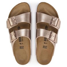 Arizona Birko-Flor Birkenstock Madrid Big Buckle, Birkenstock Styles, Birkenstock Sandals Arizona, Two Strap Sandals, Simple Sandals, Birkenstock Women, Metallic Copper, Birkenstock Arizona, Eva Sole