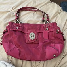 In Great Condition, Pink Color Is Super Vibrant And Completely Authentic. Very Little Signs Of Wear And Tear. Feel Free To Bundle Coach Bags Pink, Pink Coach Bag, Y2k Purse, Bag Y2k, Bags Pink, Coach Bag, Wallet Bag, Cute Bags, Pink Bag