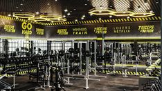 the gym is equipped with many different types of machines and weight benches for people to use