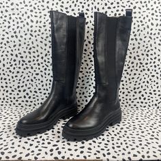 Madewell Women's Msrp $348 True Black The Poppy Tall Lugsole Boot Sz 5.5-M Nh212msrp $348 New Without Box 14 1/2" Shaft Height 1 3/4" Heel Height H = Half Leather Upper Pigskin Lining Man Made Sole Madewell Shoe Lot 235 Madewell Tall Boots, Madewell Shoes, Pig Skin, Madewell, Poppies, Heel Height, Leather Upper, Boots, Heels