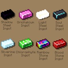 an image of different types of items in the game